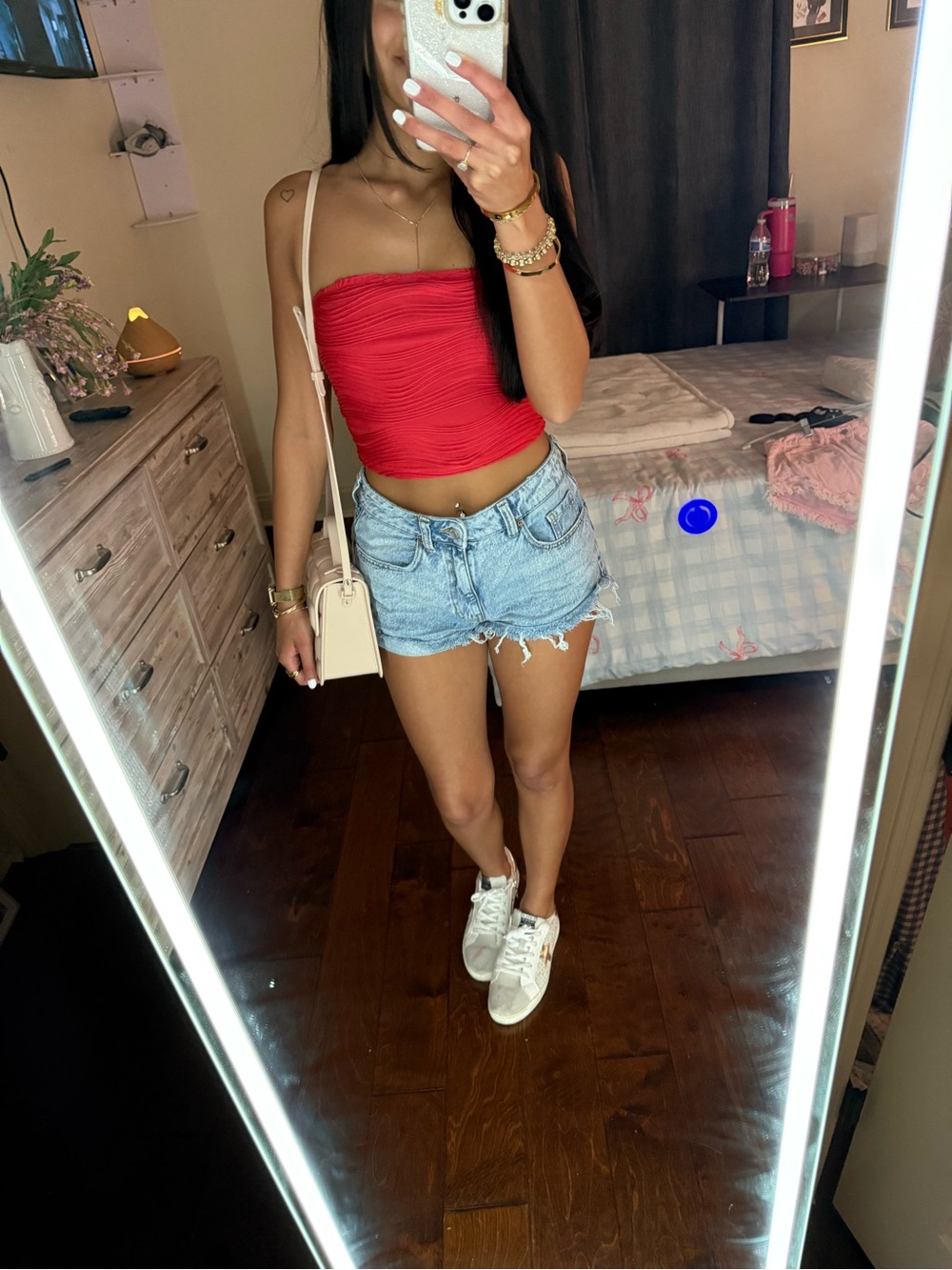 Red Strapless Crop - Picture 2 of 3